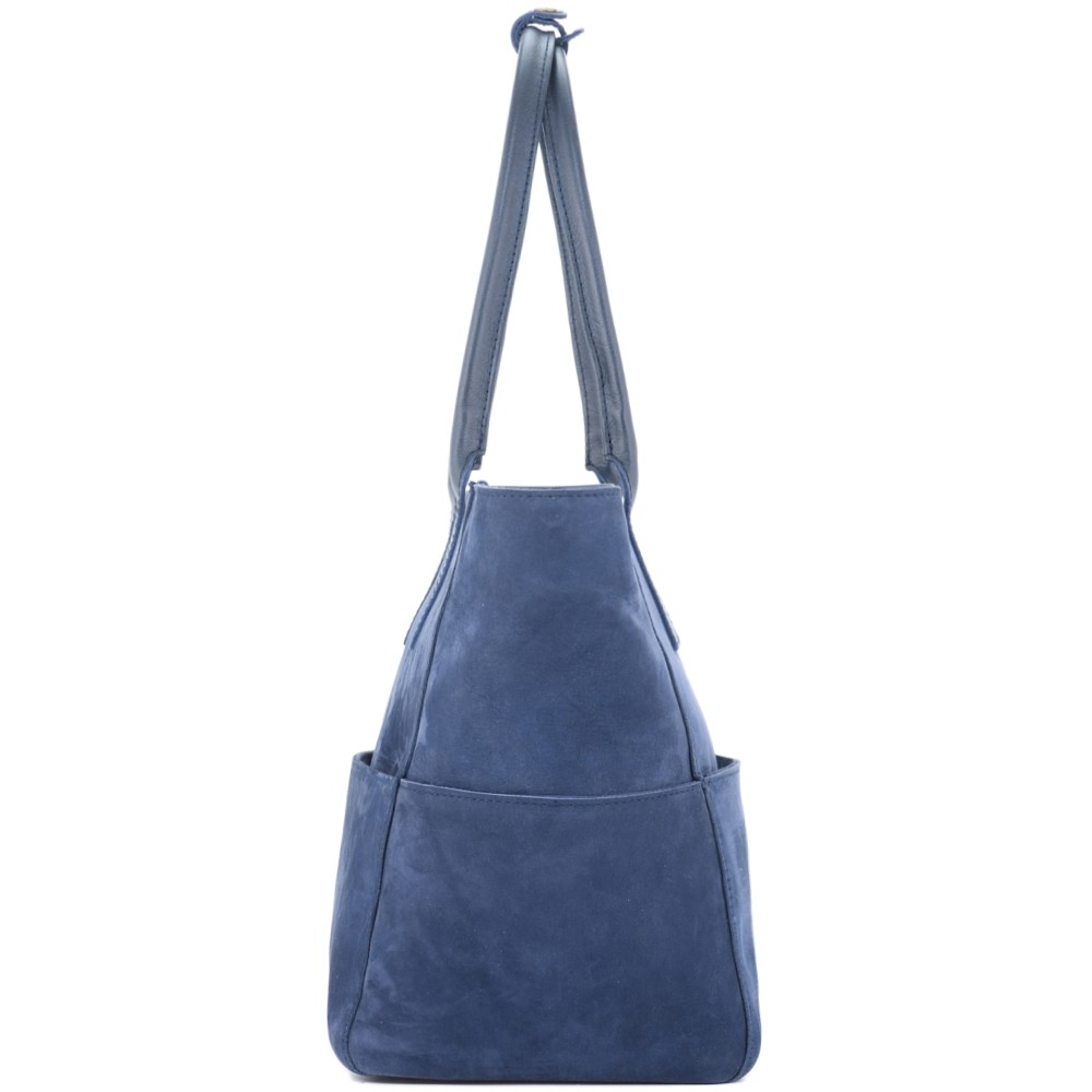 Кожаная женская сумка "Калипсо" (синяя)