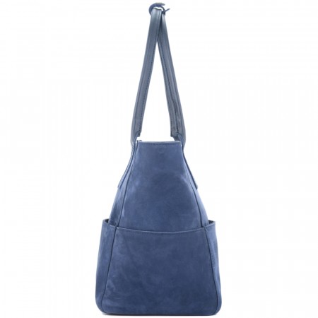 Кожаная женская сумка "Калипсо" (синяя)