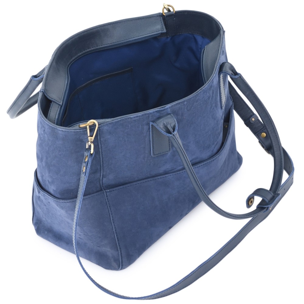 Кожаная женская сумка "Калипсо" (синяя)