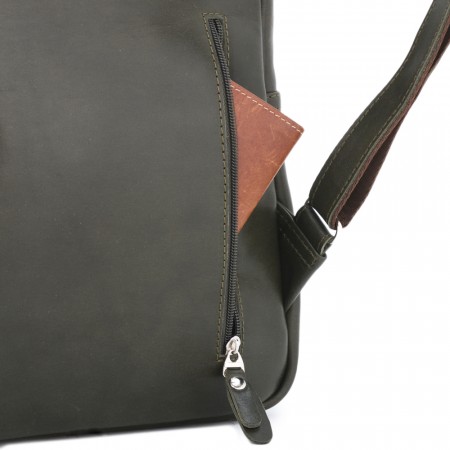 Кожаный рюкзак "Рамона" (хаки сиама)