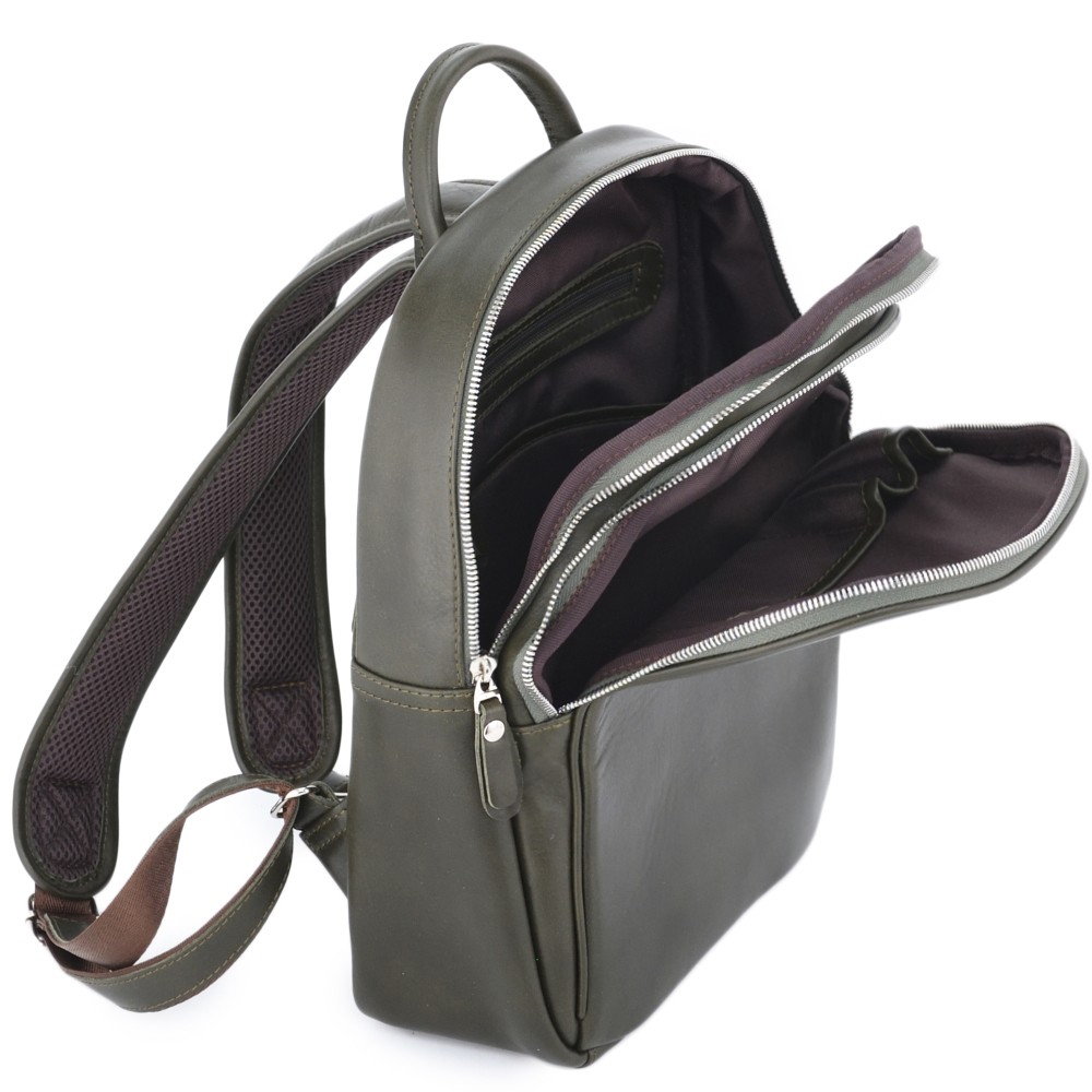 Кожаный рюкзак "Рамона" (хаки сиама)