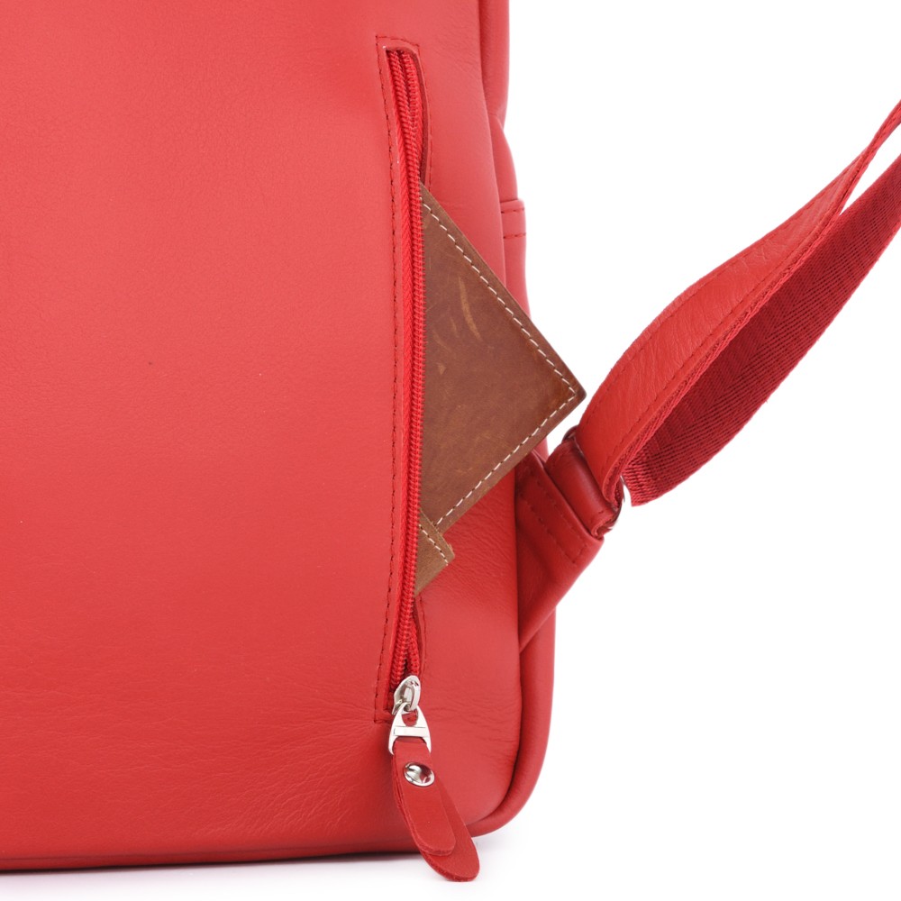 Кожаный рюкзак "Рамона" (красный)