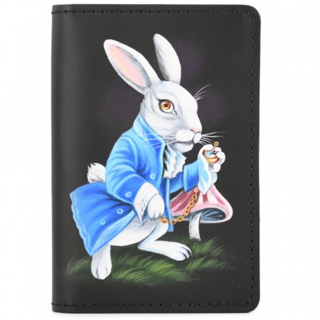 Кожаный бумажник для документов "Неаполь" "Алиса в стране чудес"