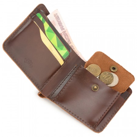 Кожаный бумажник "Рокки" (коньяк)