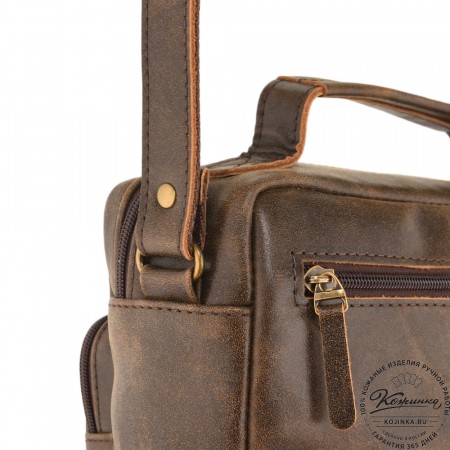  Мужская кожаная сумка "Гектор" (коричневая наппа)