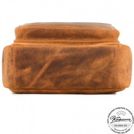 Кожаная сумка "Гектор" (рыжая крейзи)