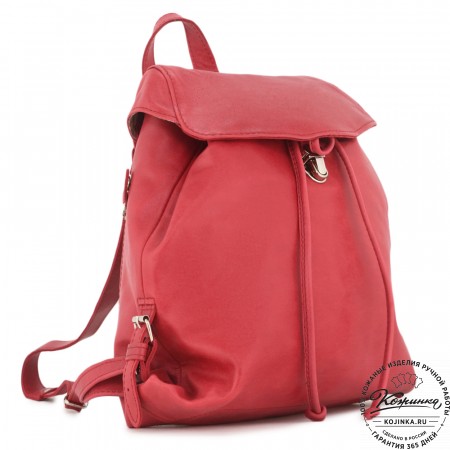  Женский кожаный рюкзак "Паулина" (малина) 