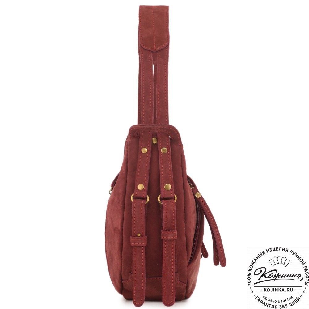 Женская кожаная сумка "Техас" (бордо нубук)