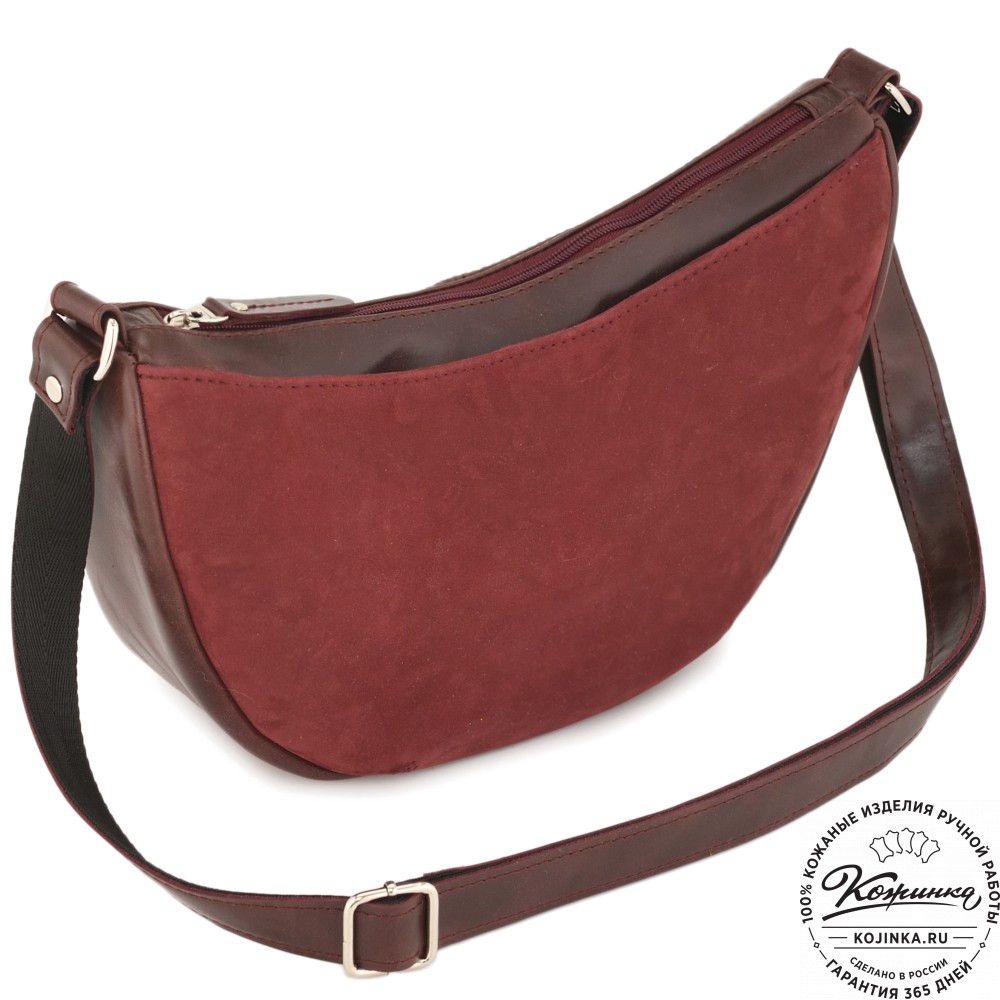 Женская кожаная сумка "Ладога" (вишня)