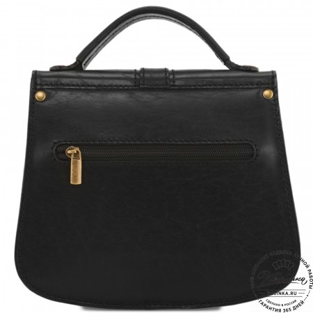 Кожаная сумка ручной работы "Париж" - с ручкой (черный)