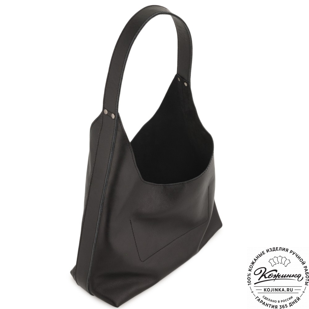 Женская кожаная сумка-шоппер "Ямайка" (черная) 