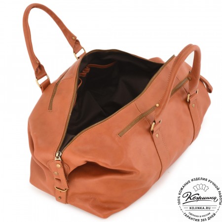 Кожаная дорожно-спортивная сумка Англия (рыжая сиама)