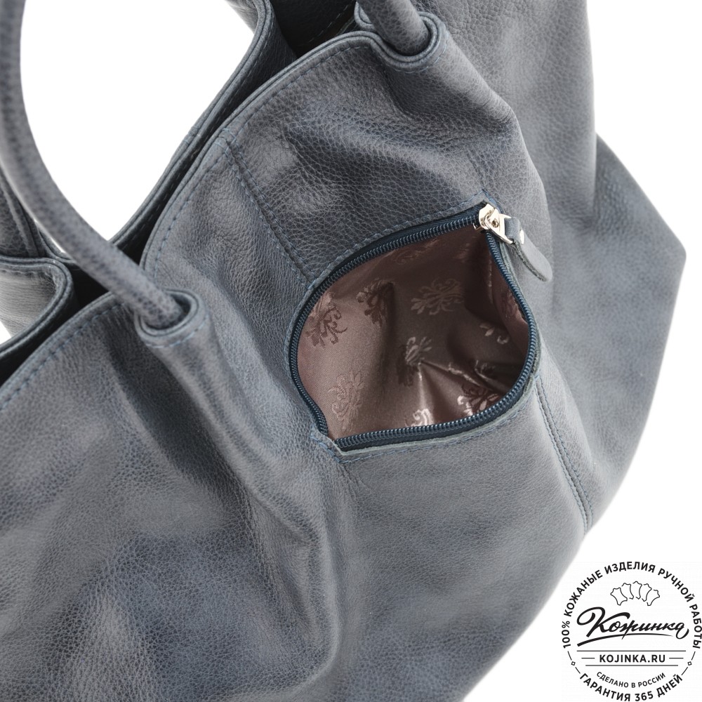 Женская кожаная сумка "Лира" (джинс)