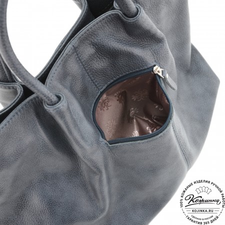 Женская кожаная сумка "Лира" (джинс)