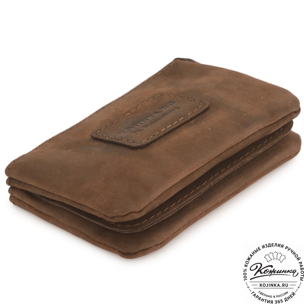Кожаный кошелек "Солярис" (коричневый крейзи)