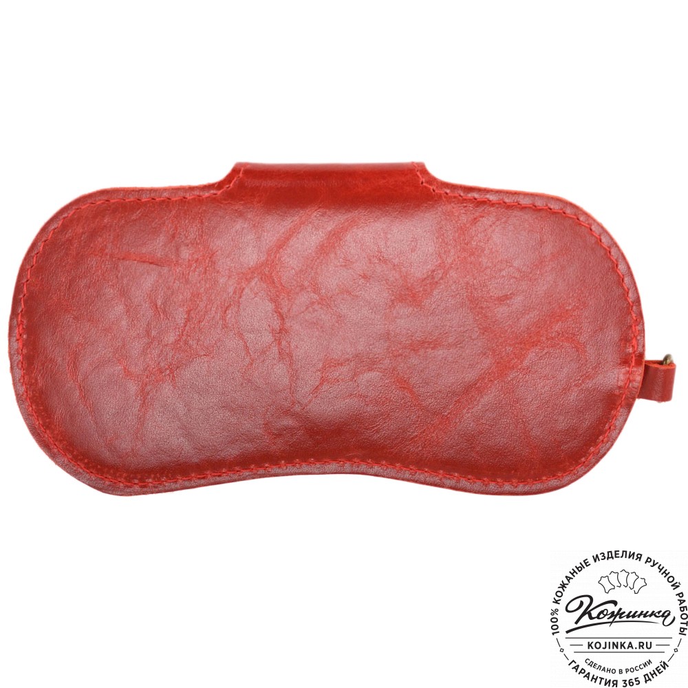 Кожаный чехол для очков "Бразилия" (глянец красный) 