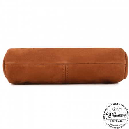  Кожаный клатч "Марта" (нубук рыжий)