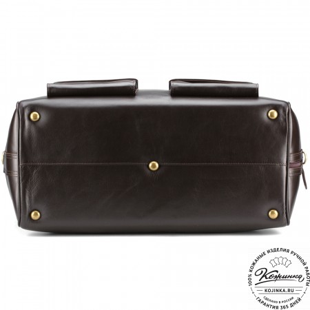 Кожаный дорожный саквояж "Бранденбург" (тёмно-коричневый)