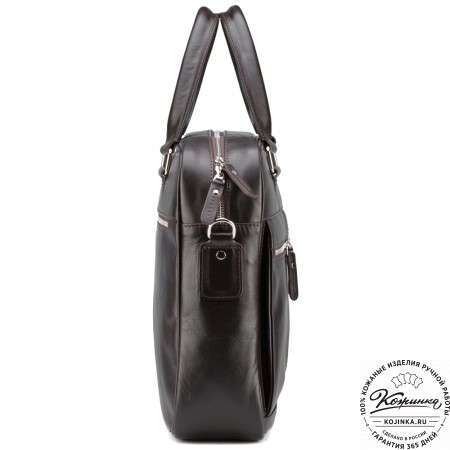 Кожаная деловая сумка "Гофман" (коричневая) 