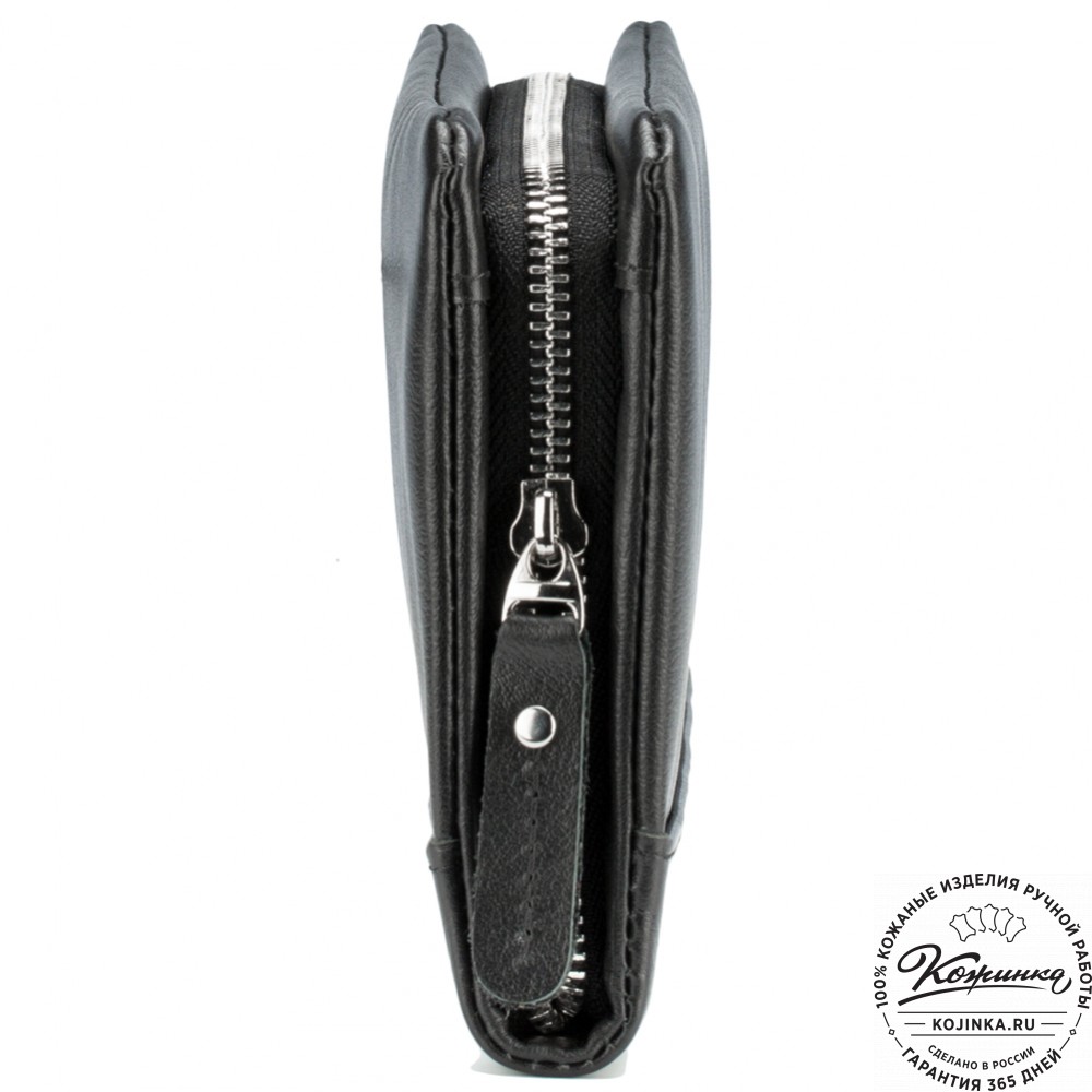 Кожаный клатч "Дарси" (чёрный гладкий)