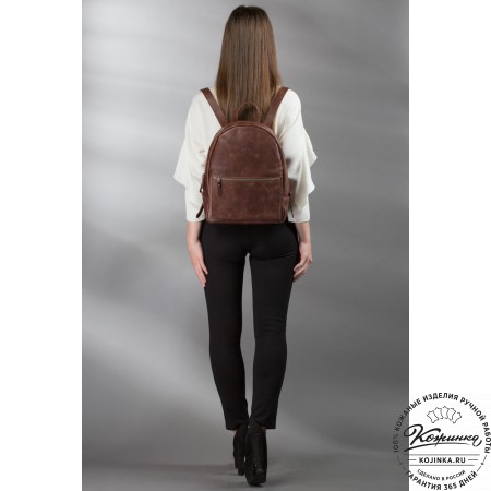 Кожаный рюкзак "Джессика" (коричневая гладкая кожа)