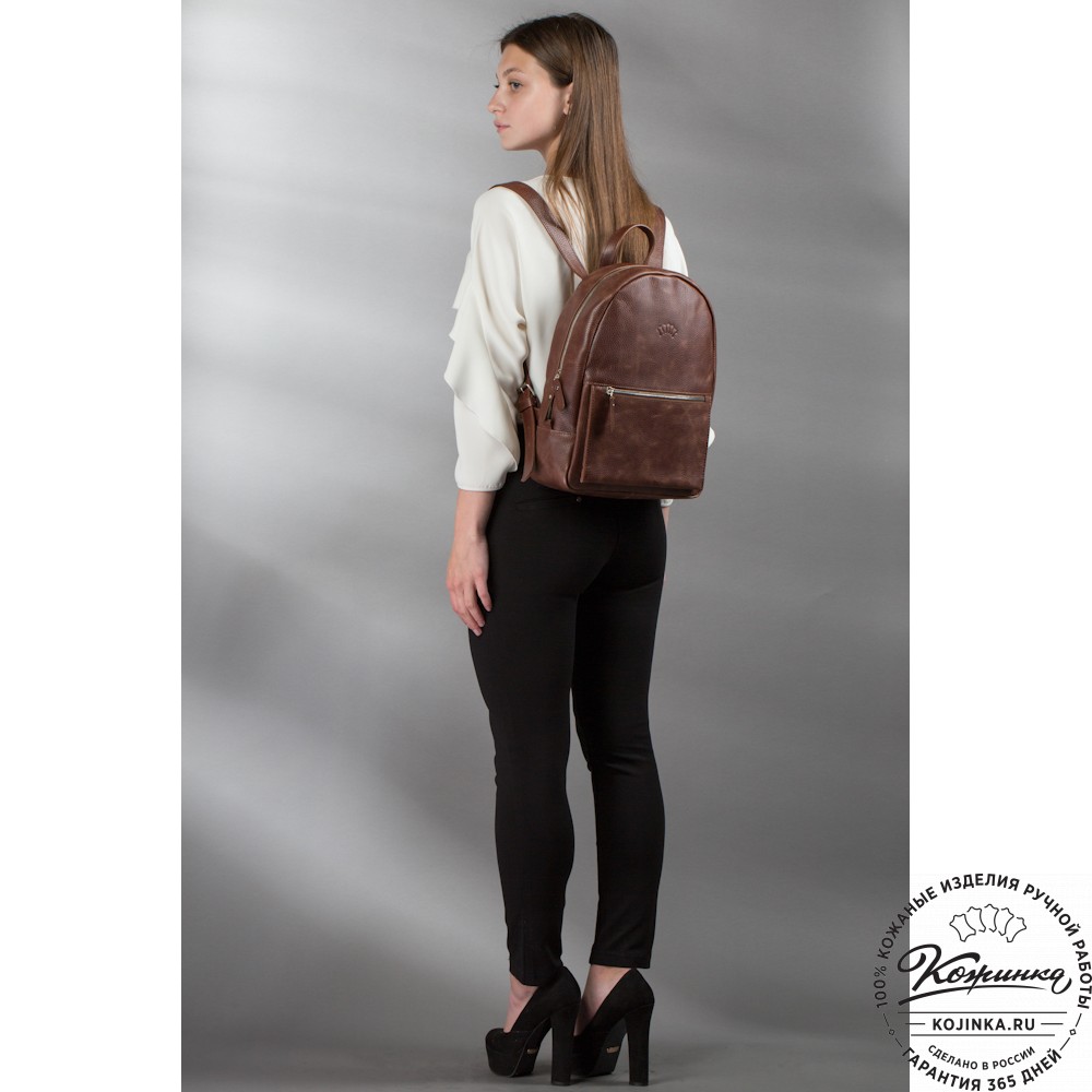 Кожаный рюкзак "Джессика" (коричневая гладкая кожа)