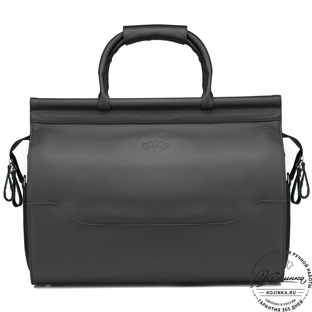 Кожаный дорожный саквояж "Гарри" (чёрный)