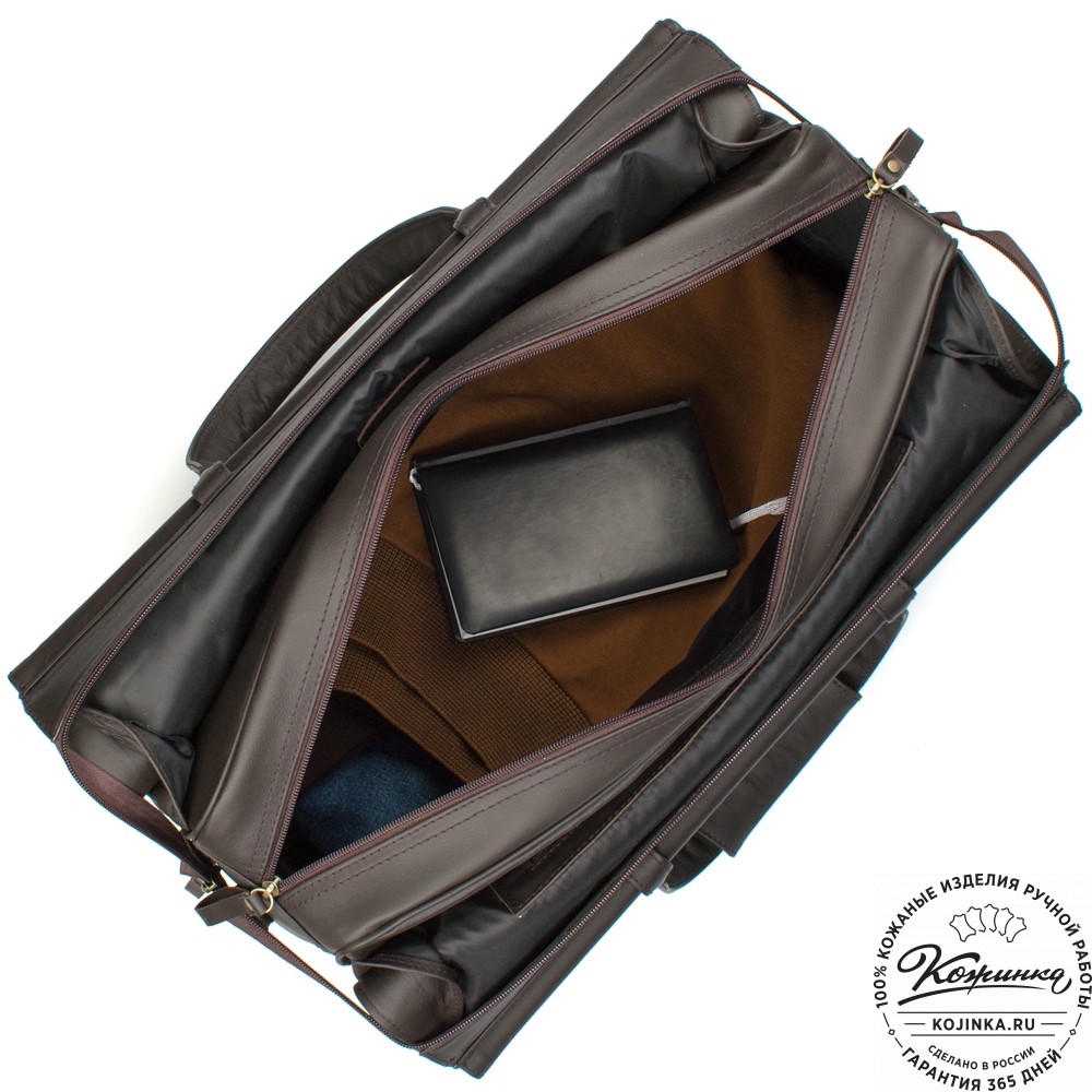 Кожаный дорожный саквояж "Гарри" (коричневый)
