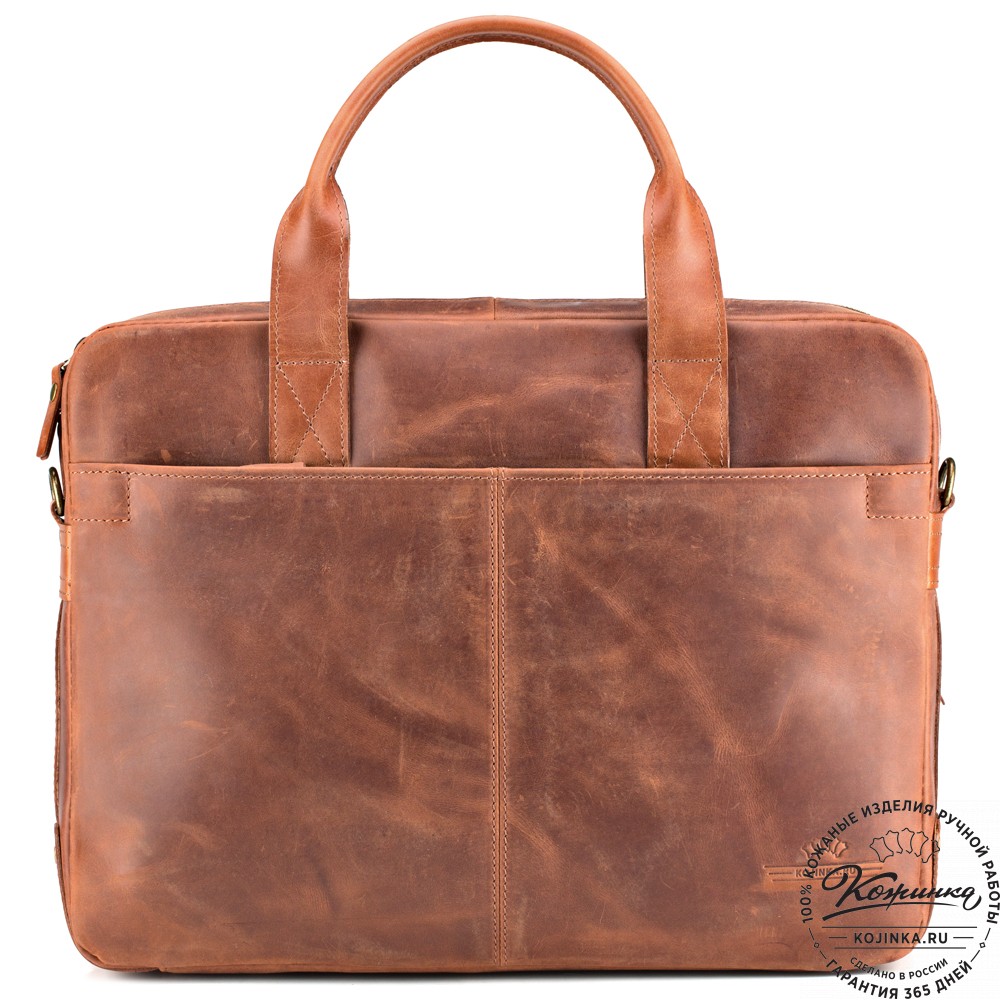 Кожаная деловая сумка "Гильермо" (коричневый крейзи) 