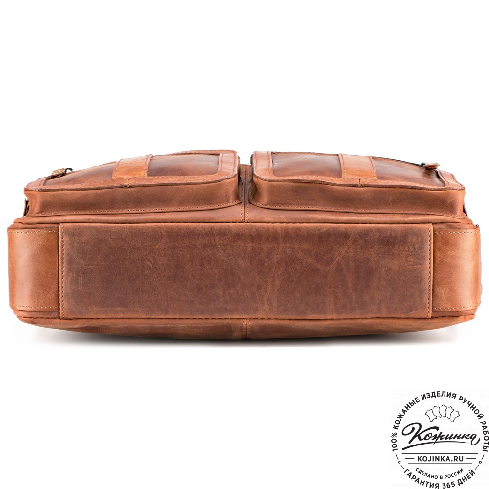 Кожаная деловая сумка "Гильермо" (коричневый крейзи) 