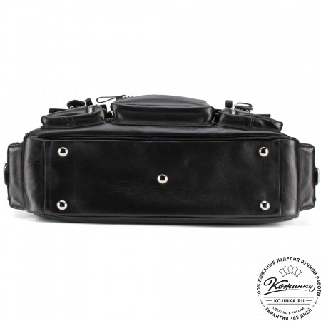 Кожаная деловая сумка для командировок  "Ричард" (чёрная)