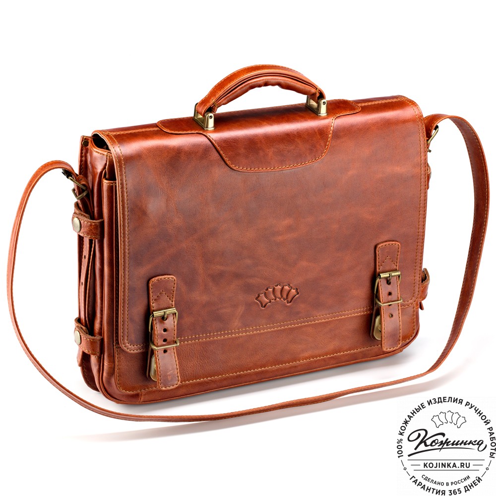 Кожаный портфель "Арамис" (рыжий антик)