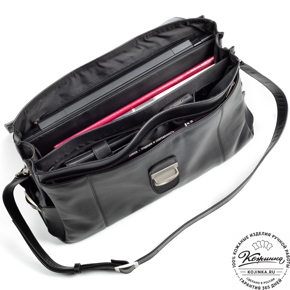 Кожаный портфель "Борменталь" (чёрный)