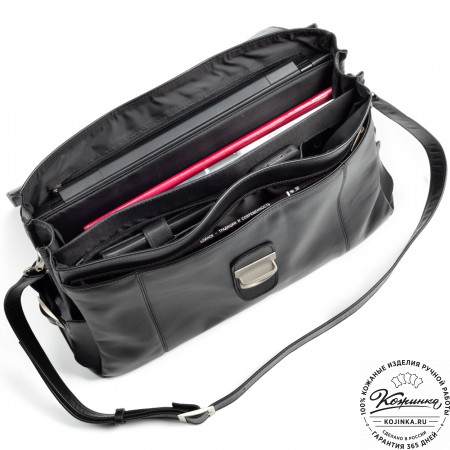 Кожаный портфель "Борменталь" (чёрный)