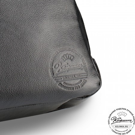 Кожаная деловая сумка "Гильермо" (чёрная) 