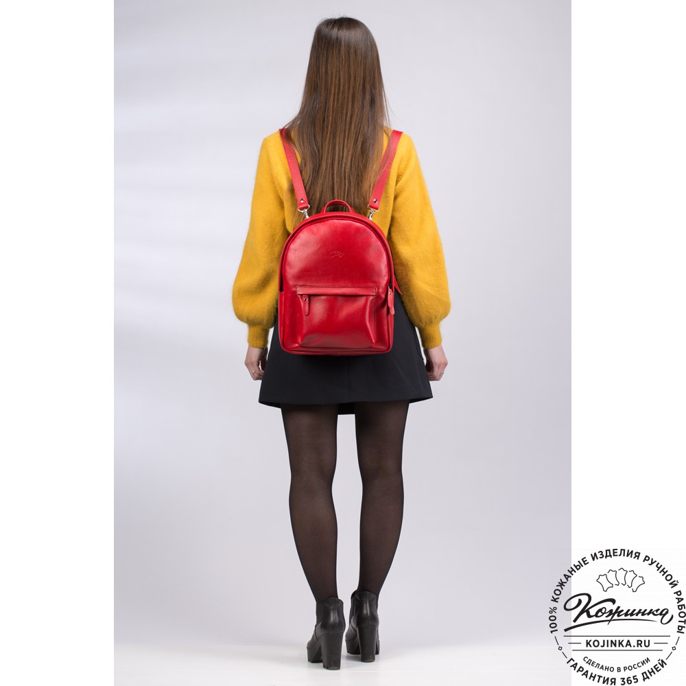 Кожаный рюкзак "Стефания" (чёрный)