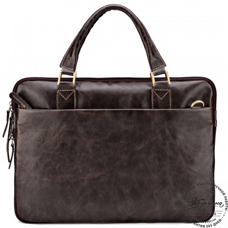 Кожаная деловая сумка "Ральф" (тёмно-коричневый антик) 