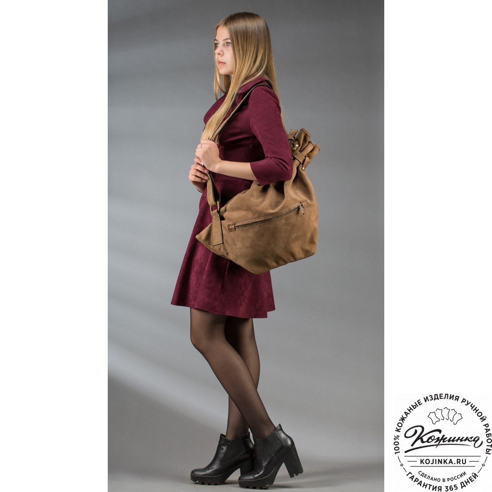 Кожаный рюкзак "Селена" (бежевый нубук)