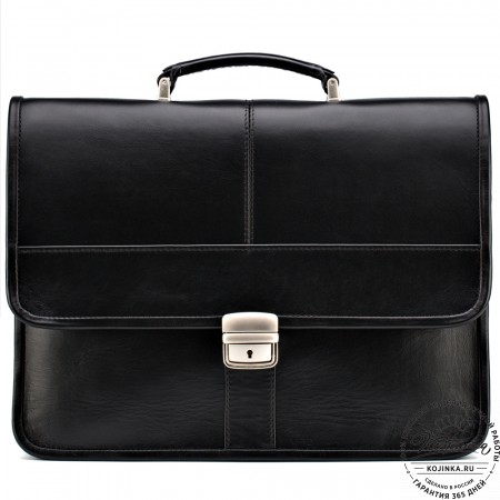 Кожаный портфель "Вильгельм" (чёрный)