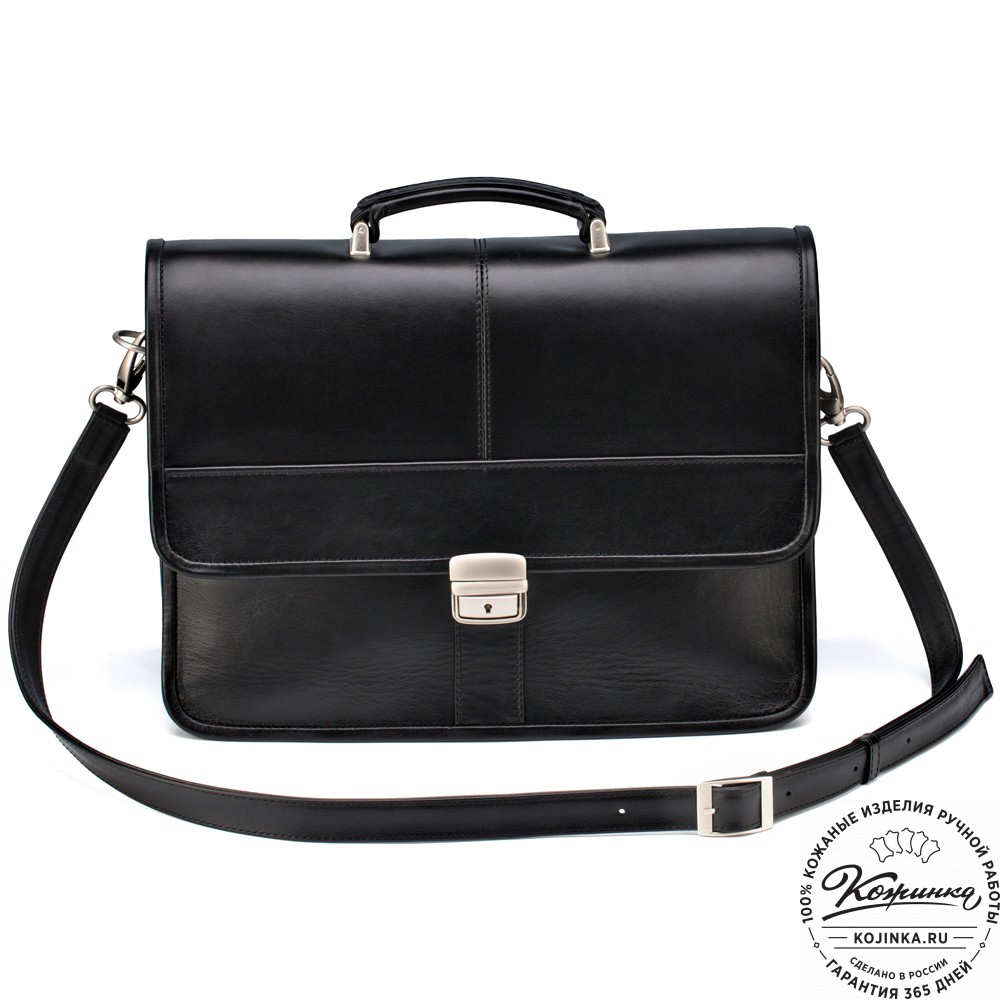 Кожаный портфель "Вильгельм" (чёрный)