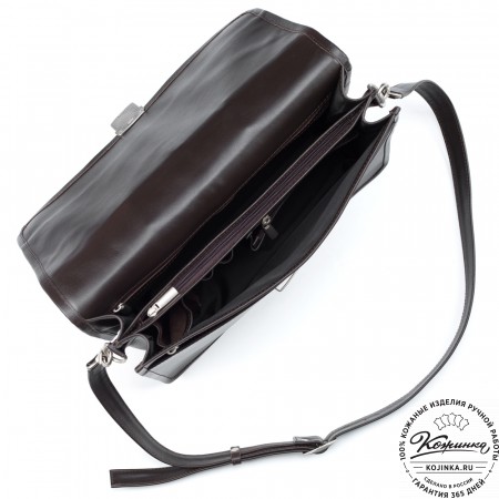 Кожаный портфель "Вильгельм" (тёмно-коричневый)