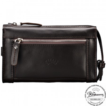 Кожаный клатч "Элвин" (коричневый) 