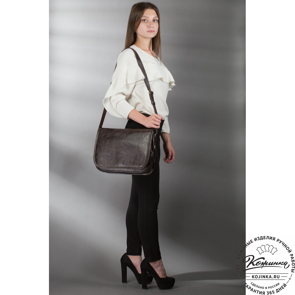 Кожаная сумка "Риана" (тёмно-коричневый антик)