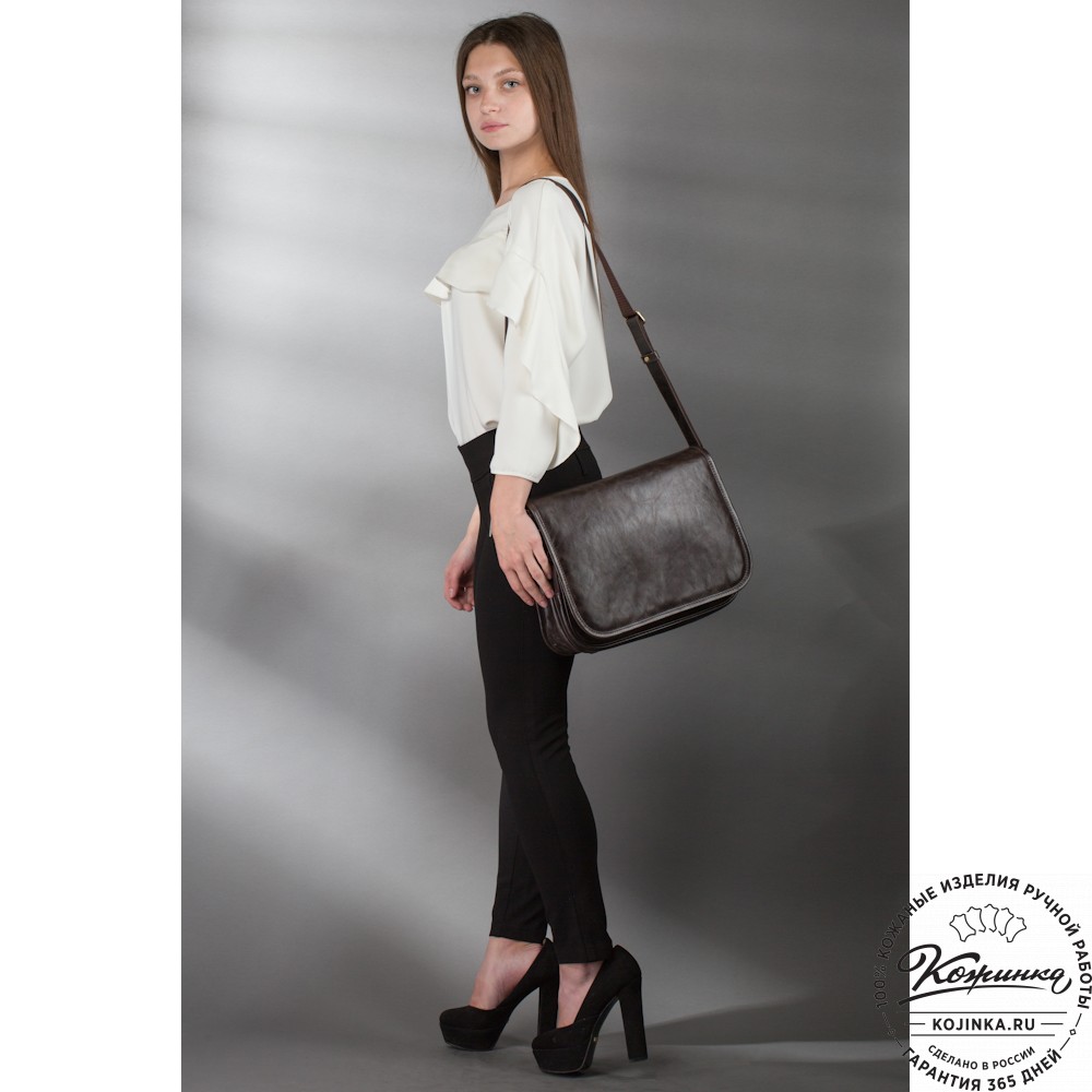 Кожаная сумка "Риана" (тёмно-коричневый антик)