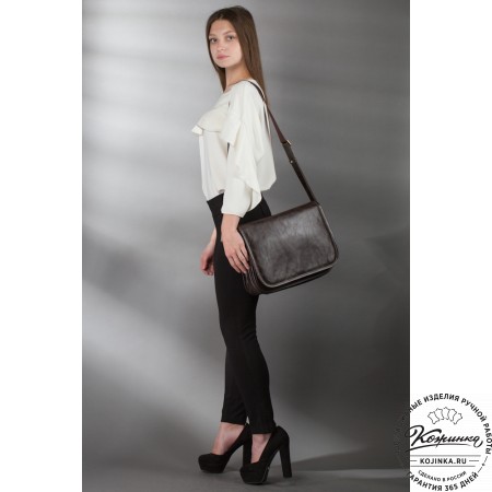 Кожаная сумка "Риана" (тёмно-коричневый антик)