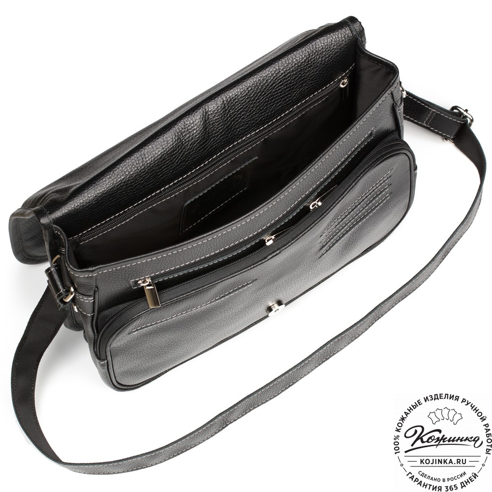 Кожаная сумка "Риана" (чёрная)