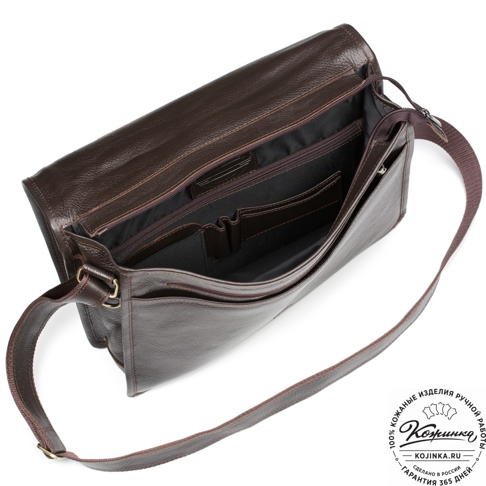 Кожаная сумка "Винсент" (темно-коричневая)