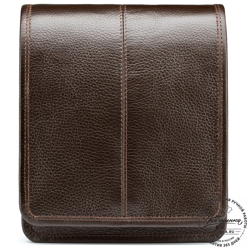 Кожаная сумка "Митчел мини" (тёмно-коричневая)