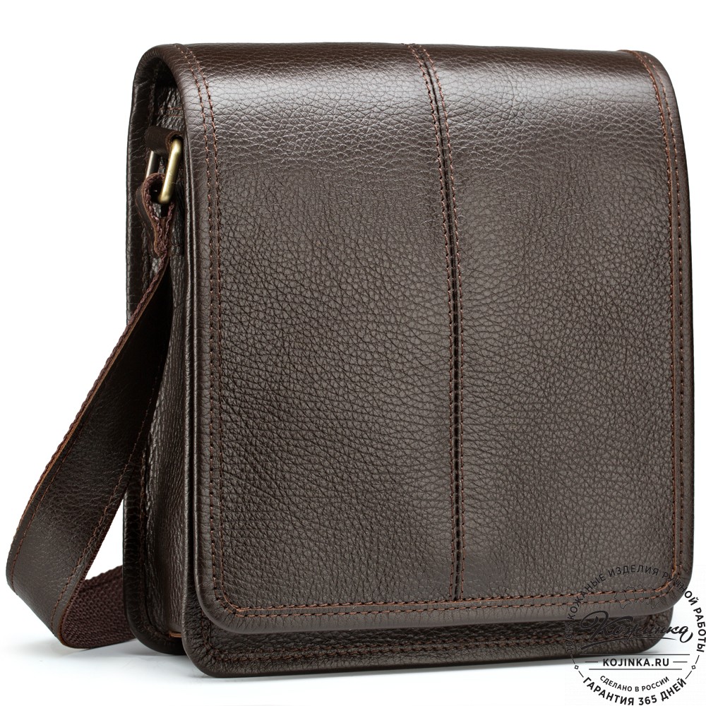 Кожаная сумка "Митчел мини" (тёмно-коричневая)