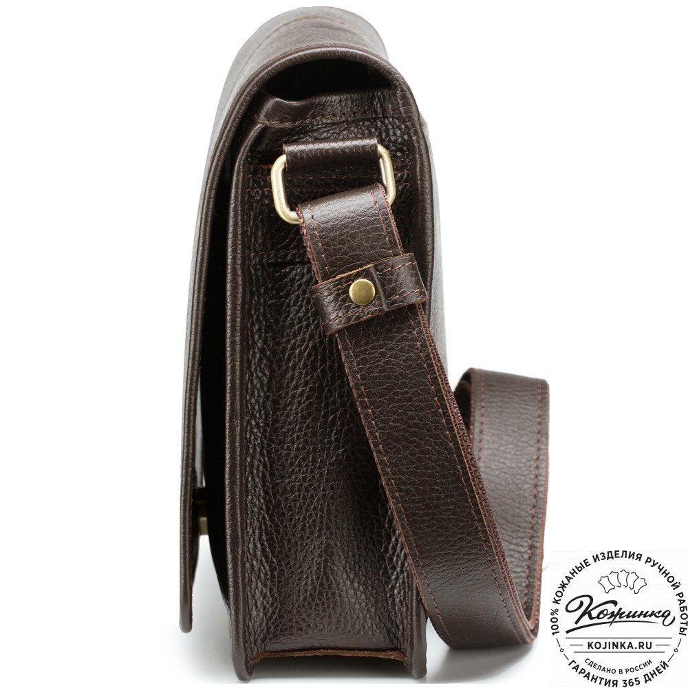 Кожаная сумка "Митчел мини" (тёмно-коричневая)